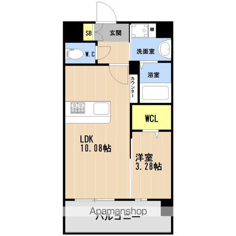 LIBTH箱崎宮前(1LDK/12階)の間取り写真