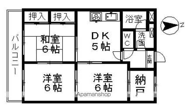 グレース川村(3SDK/2階)の間取り写真