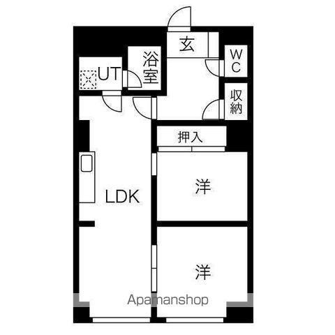 プレジデント薄野(3LDK/8階)の間取り写真