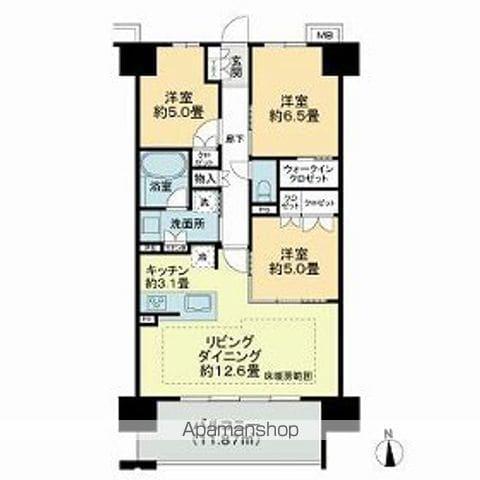 レーベン長野 THE MID TOWER(3LDK/10階)の間取り写真