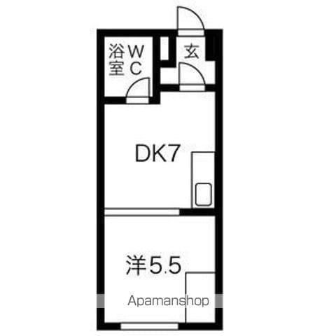 ロードサイド24(1DK/3階)の間取り写真