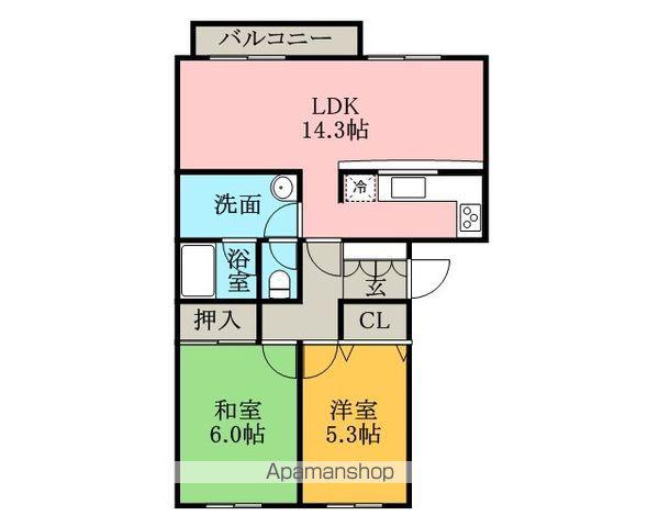 リゾルテ札幌(2LDK/3階)の間取り写真
