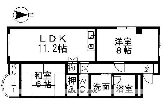良和第一マンション(2LDK/7階)の間取り写真