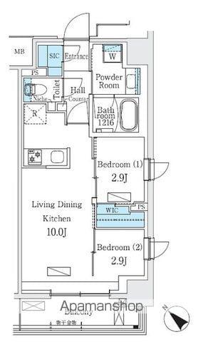 URBAN BREEZE 巣鴨(2LDK/8階)の間取り写真