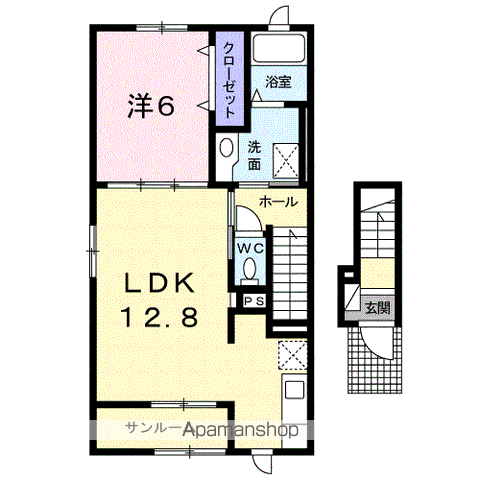 TAMA 17 A(1LDK/2階)の間取り写真