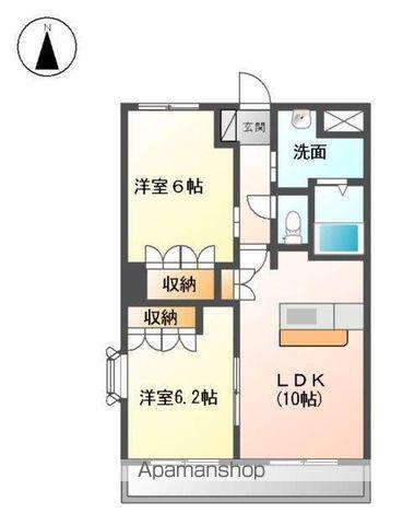 パークサイド富久(2LDK/2階)の間取り写真