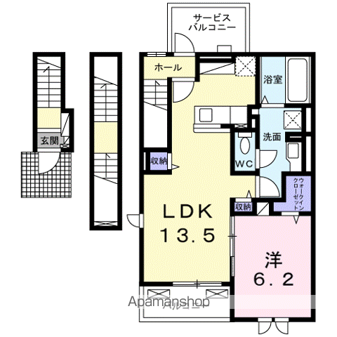シャルマンフルールⅠ(1LDK/3階)の間取り写真