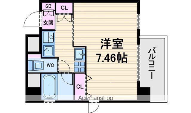 クレアートアドバンス大阪城南(1K/2階)の間取り写真