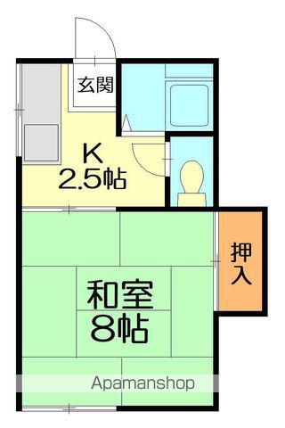 パールハイツ(1K/2階)の間取り写真