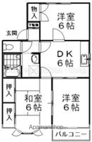メゾンルミエール(3LDK/2階)の間取り写真