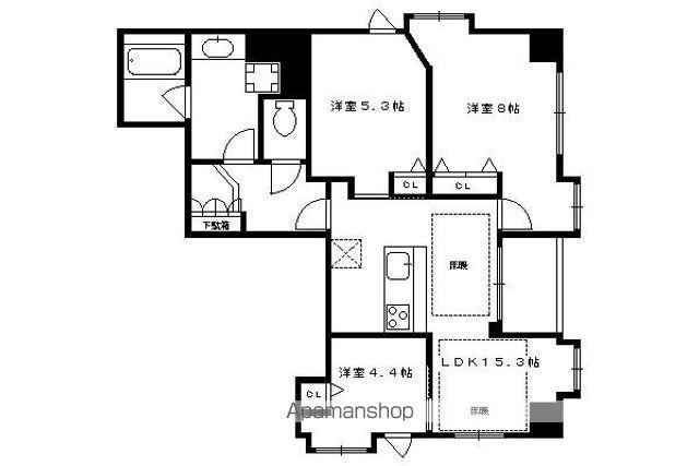 プリオーレ京都三条高倉(3LDK/2階)の間取り写真
