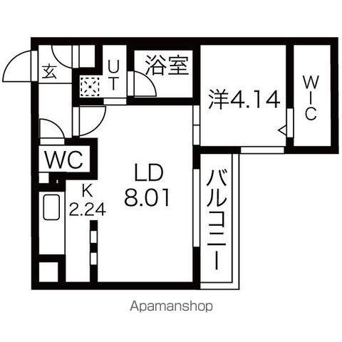 REVO水車町(1LDK/3階)の間取り写真