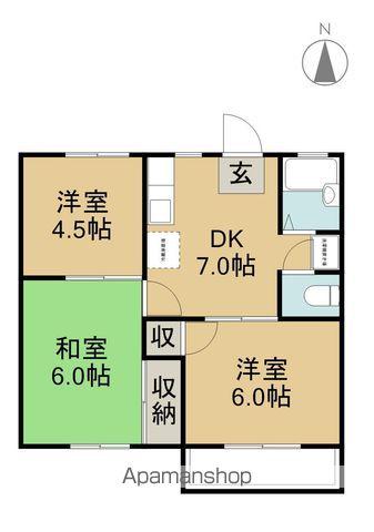 パストラル浦島Ⅰ(3DK/2階)の間取り写真