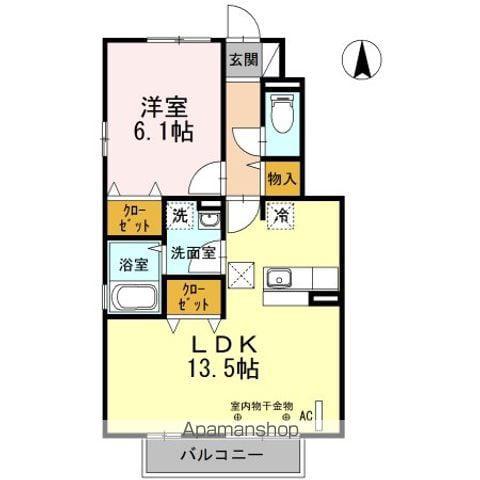 ボヌール B(1LDK/1階)の間取り写真