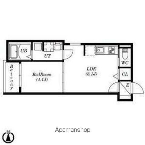 ウエスト名駅(1LDK/3階)の間取り写真
