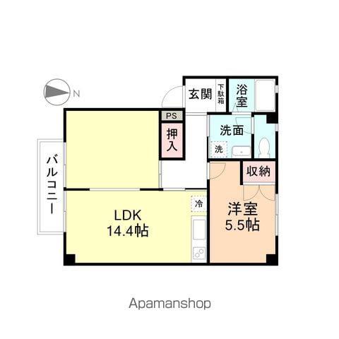 らん村伊3(1LDK/1階)の間取り写真