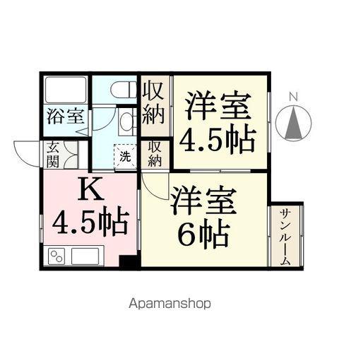 ガーデンハイツ兼定(2K/2階)の間取り写真