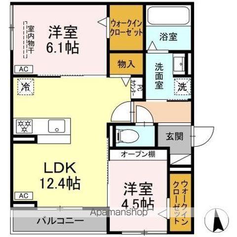 グランカメリア(2LDK/3階)の間取り写真