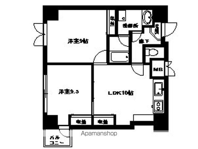 イーストン榴岡(2LDK/10階)の間取り写真
