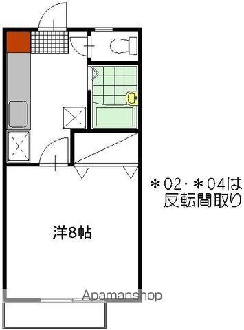 ヒルズ佐和 A棟(1K/2階)の間取り写真
