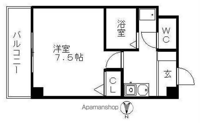 ラフィネ高峯(1K/2階)の間取り写真