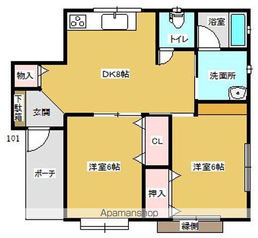 F・Pハウス(2LDK/1階)の間取り写真