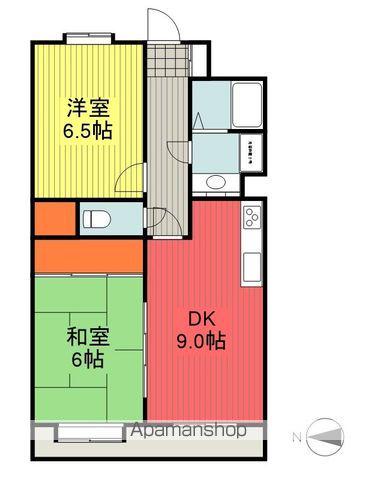 ライオンズマンション福島野田町(2DK/3階)の間取り写真