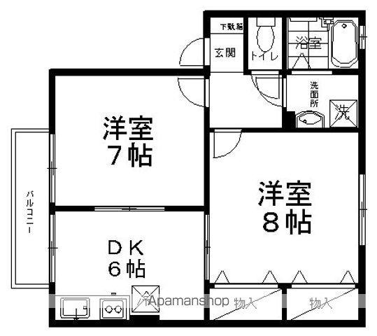 ボナール庄内(2DK/2階)の間取り写真