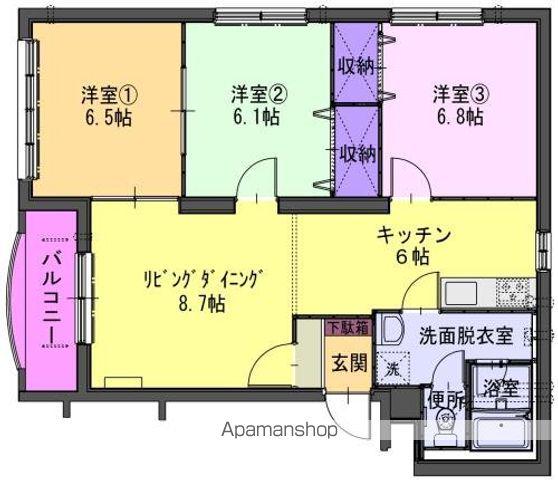カスターニャB(3LDK/1階)の間取り写真