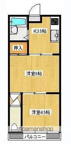 コーポK(2K/2階)の間取り写真