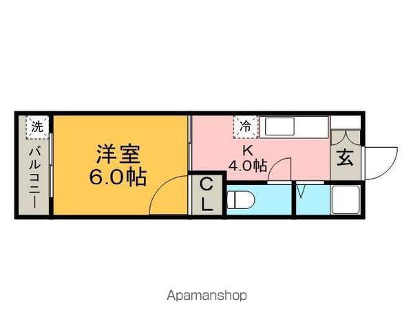 ヴィラ210(1K/3階)の間取り写真