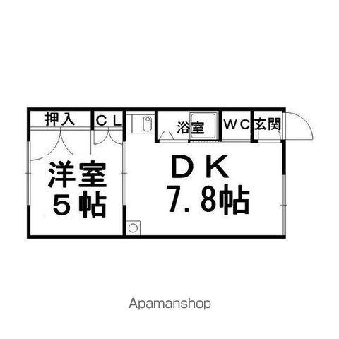 加納マンションB(1DK/1階)の間取り写真