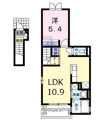 サニーハウス(1LDK/2階)の間取り写真