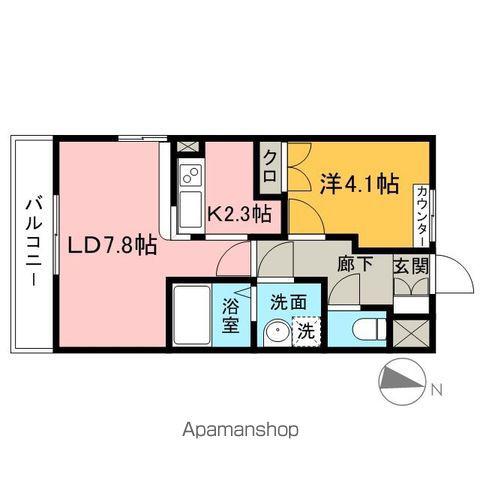 GRACEⅡ(1LDK/1階)の間取り写真