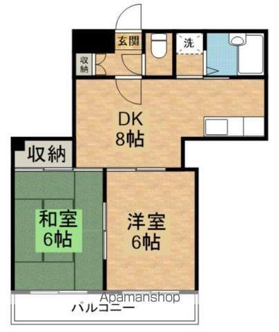 カーサデ16(2DK/2階)の間取り写真