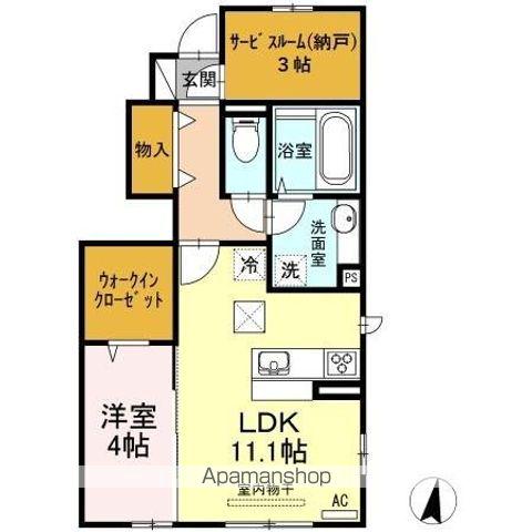 YS STORIAM D(1LDK/1階)の間取り写真
