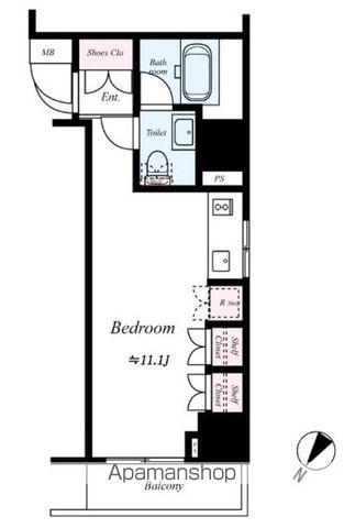 レヴィーガときわ台CROB(ワンルーム/7階)の間取り写真