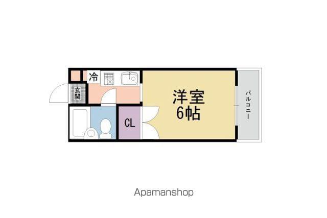 衣笠コーポ梛(1K/1階)の間取り写真