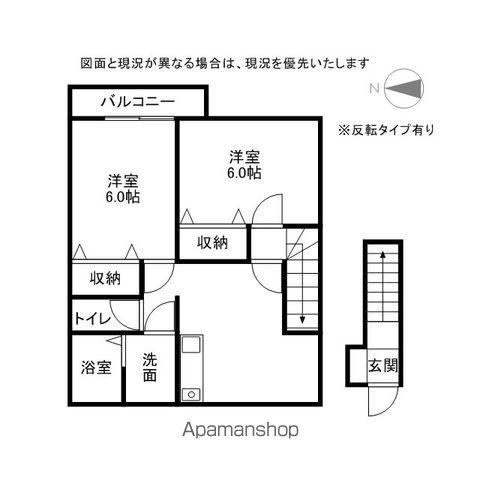 ハイツピーアップ(2DK/2階)の間取り写真