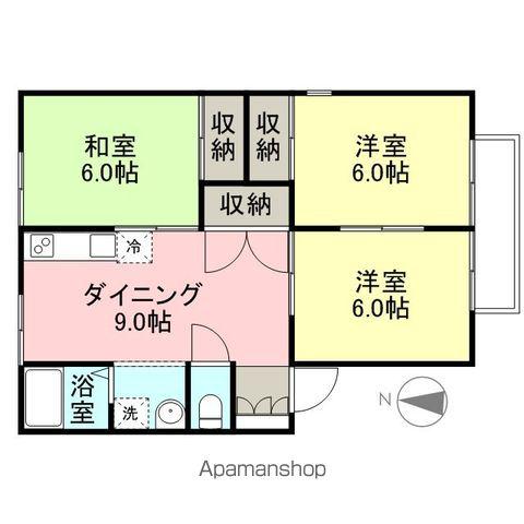ロアヴェール北城(3DK/2階)の間取り写真