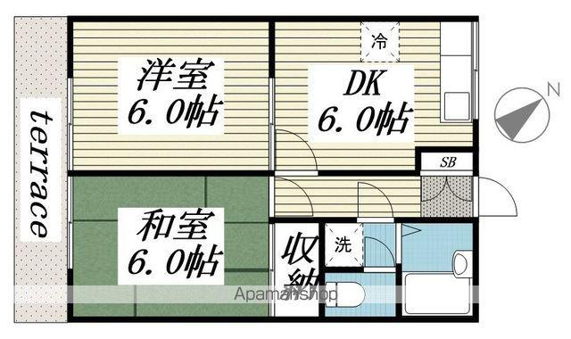 メゾンタミー1(2DK/1階)の間取り写真