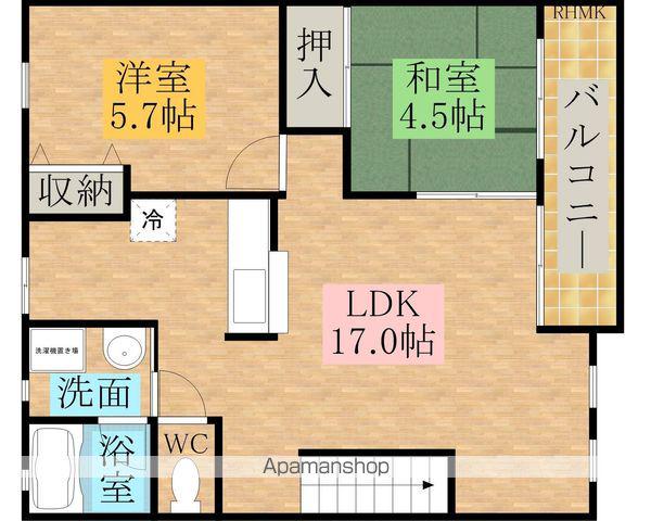 アンシャンテシェソワ(2LDK/2階)の間取り写真