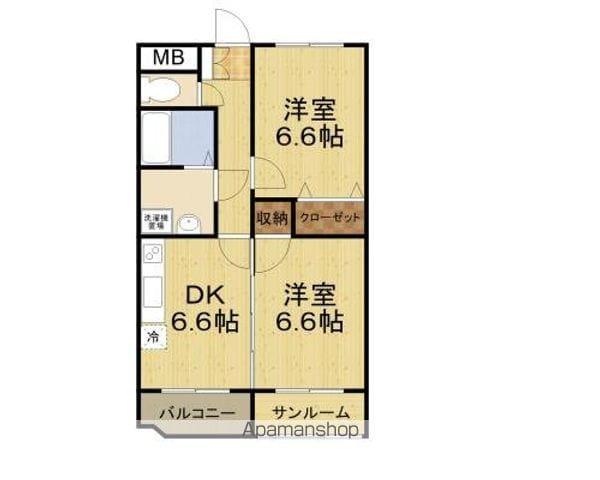 サンレモ(2DK/1階)の間取り写真