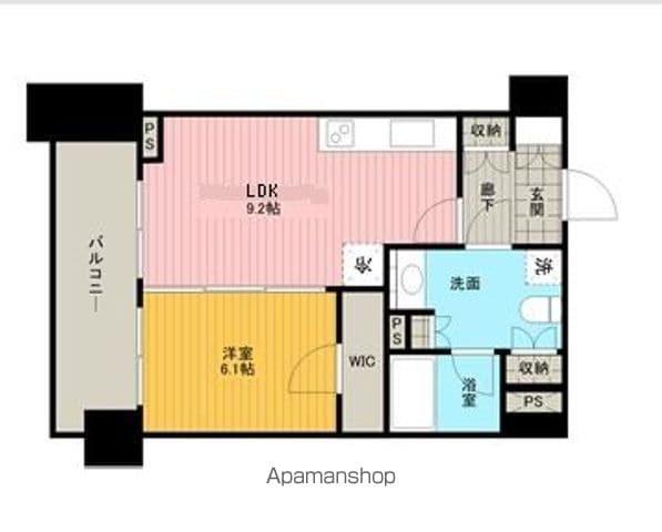 パークアクシス東陽町(1DK/15階)の間取り写真