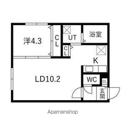 HERO YAMAHANA1(1LDK/4階)の間取り写真