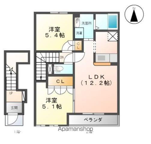 WELCOMEⅢ A(2LDK/2階)の間取り写真