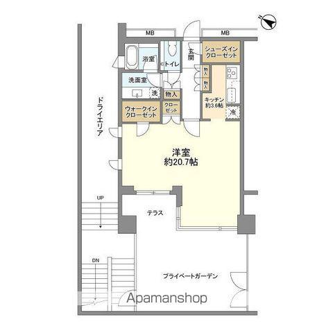 マスタービューレジデンス(1K/B1階)の間取り写真