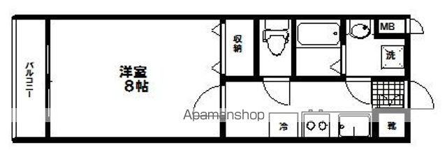 メゾン・ド・ショコラ(1K/2階)の間取り写真