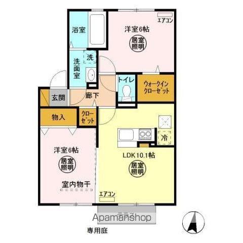 グランマーレ Ⅰ(2LDK/1階)の間取り写真