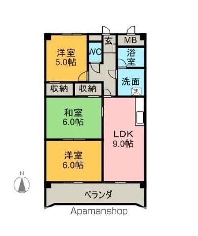 シャトレーミューズ(3LDK/2階)の間取り写真